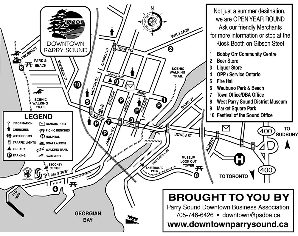 Map of Downtown Parry Sound